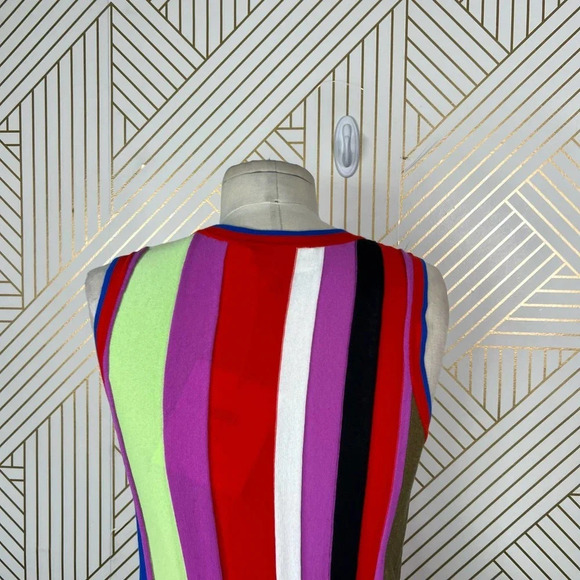 Diane von Furstenberg Carolina Block-Stripe Knit Tank Top Light Cerise‎ Size XS - Picture 6 of 12
